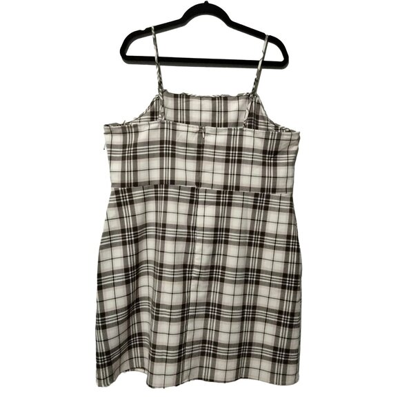 BP Plaid Adjustable Spaghetti Strap Dress With Front Split & Back Zip Size 2X - Picture 9 of 12